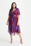 Julie Magenta Blue Hanky Hem Dress