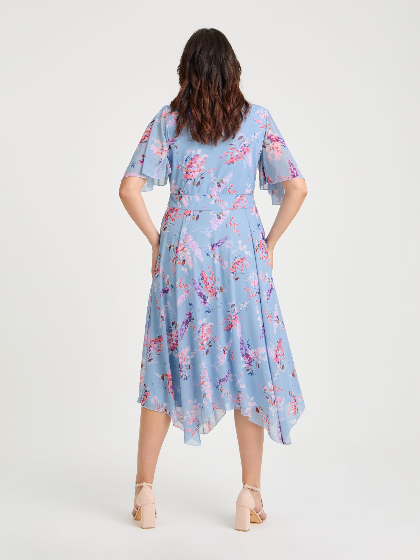 Julie Blue Multi Hanky Hem Dress