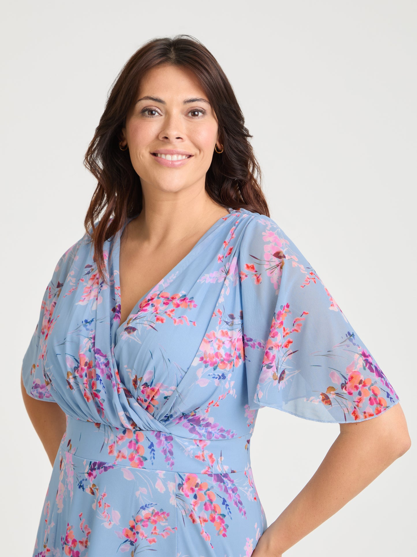 Julie Blue Multi Hanky Hem Dress