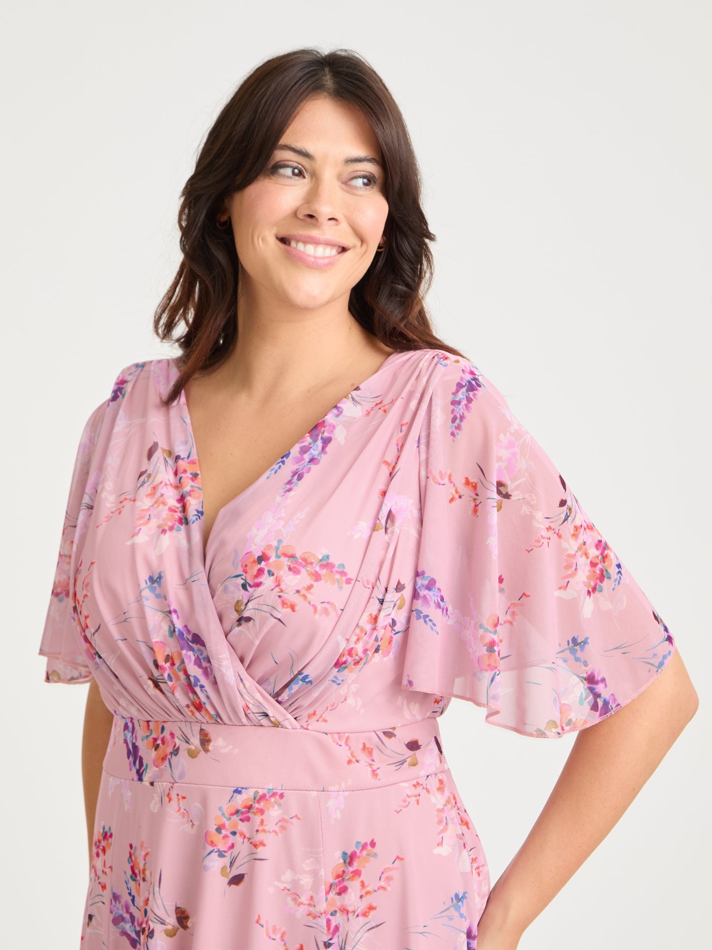 Julie Pink Multi Hanky Hem Dress