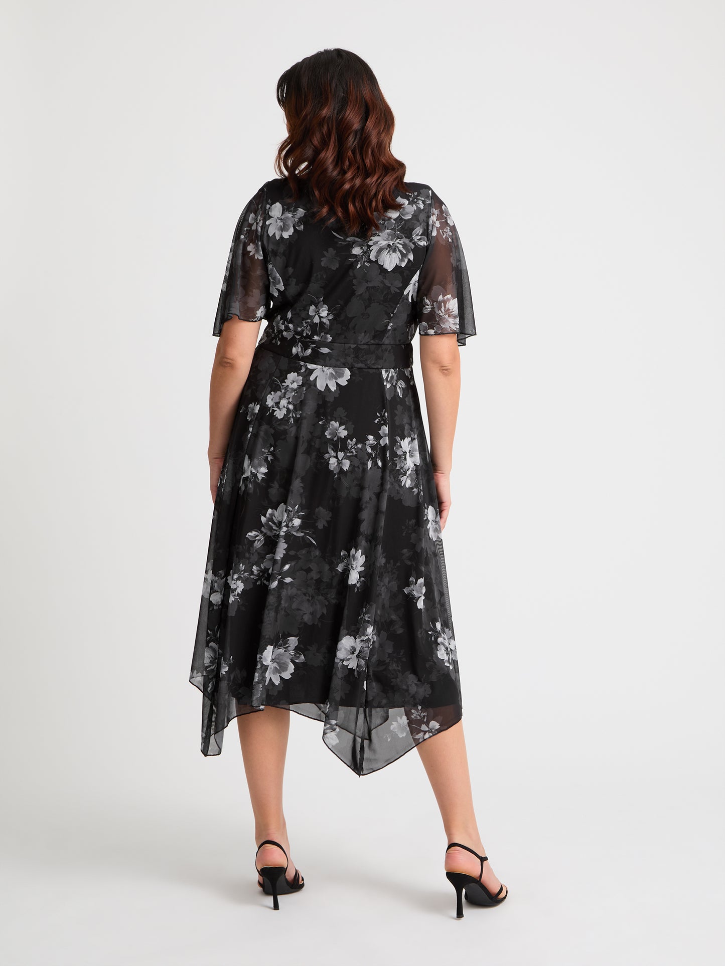 Julie Black Silver Hanky Hem Dress