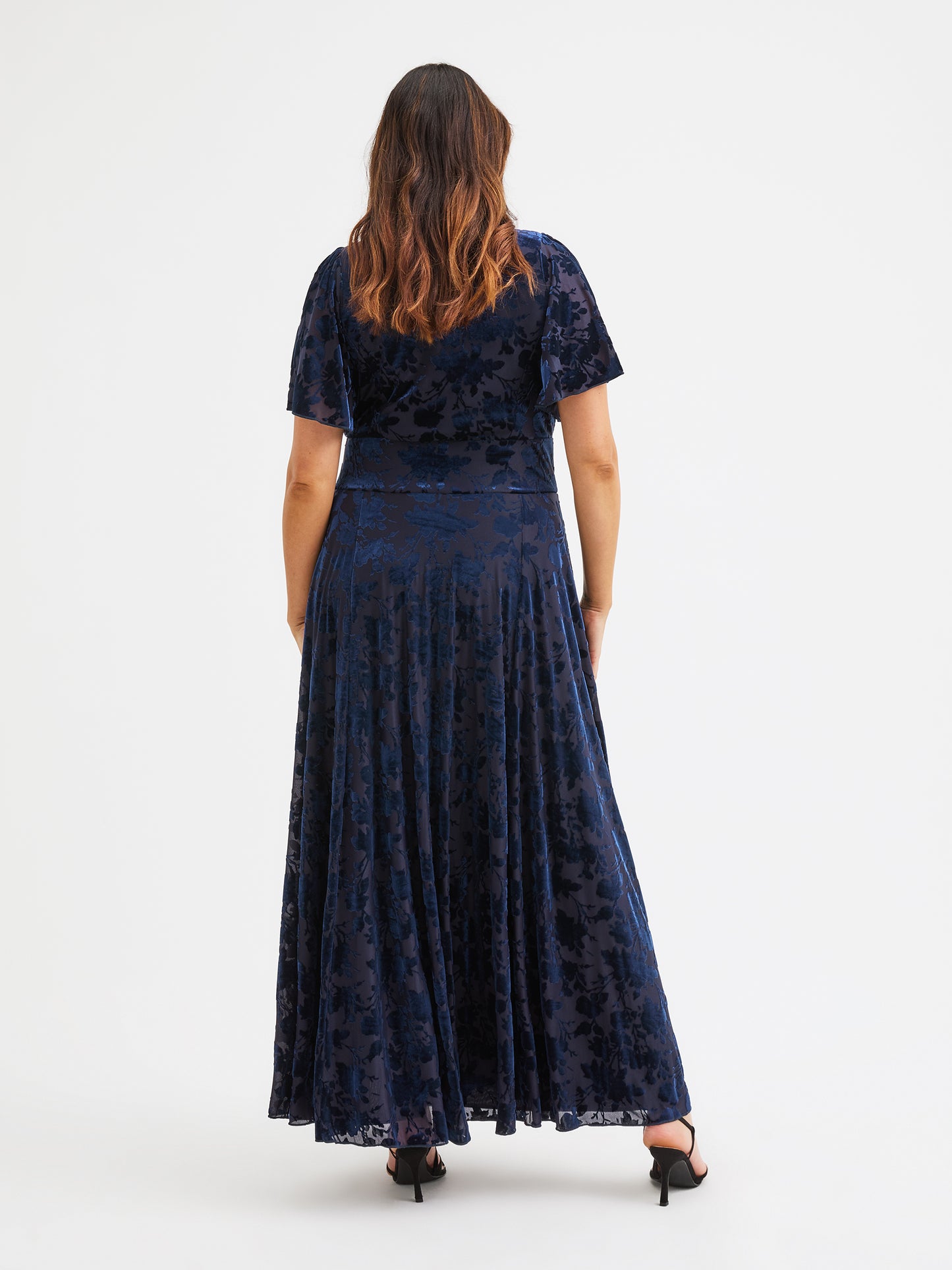 Kemi Vintage Midnight Devore Bolero Wrap Bodice Maxi Gown