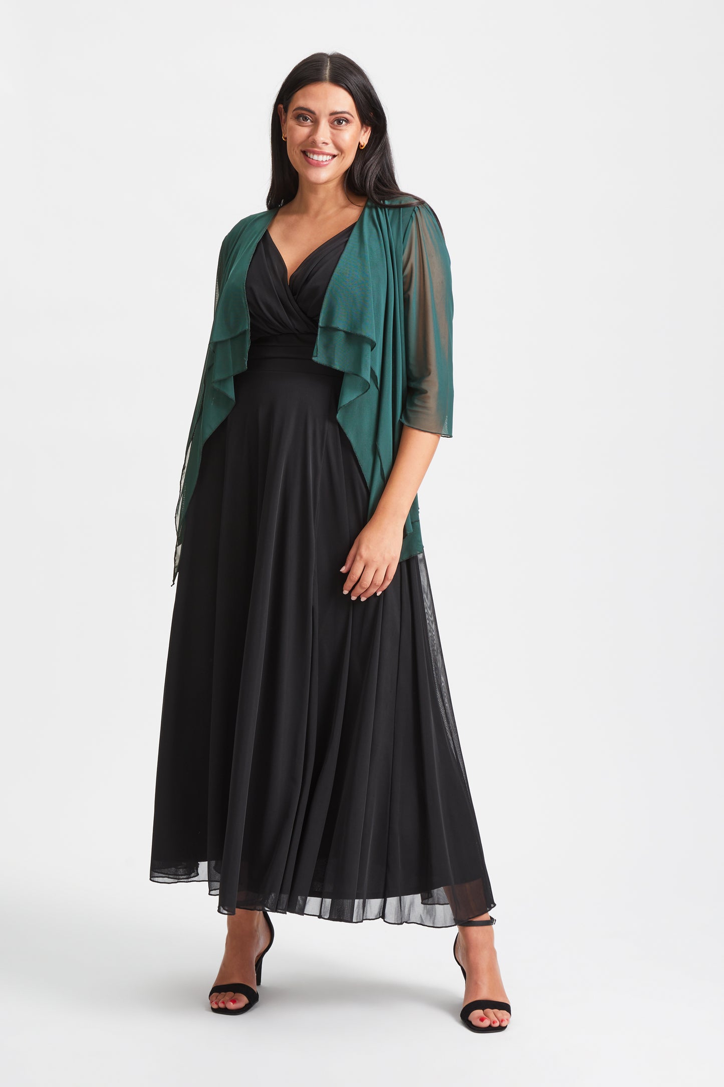 Green Waterfall Layered Shrug Scarlett & Jo Green Waterfall Layered Shrug Scarlett & Jo