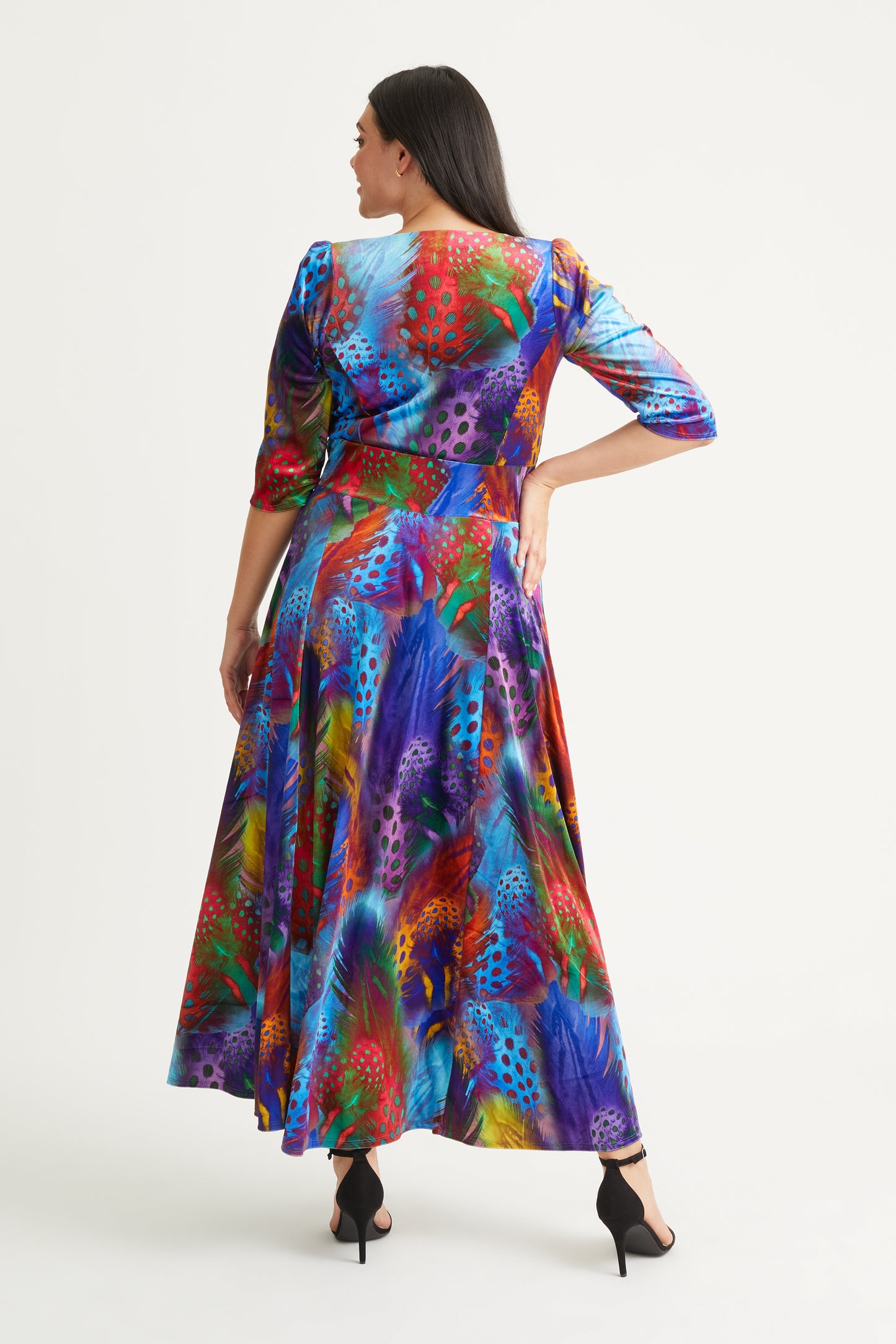 Elizabeth Peacock Multi Velvet Maxi Gown