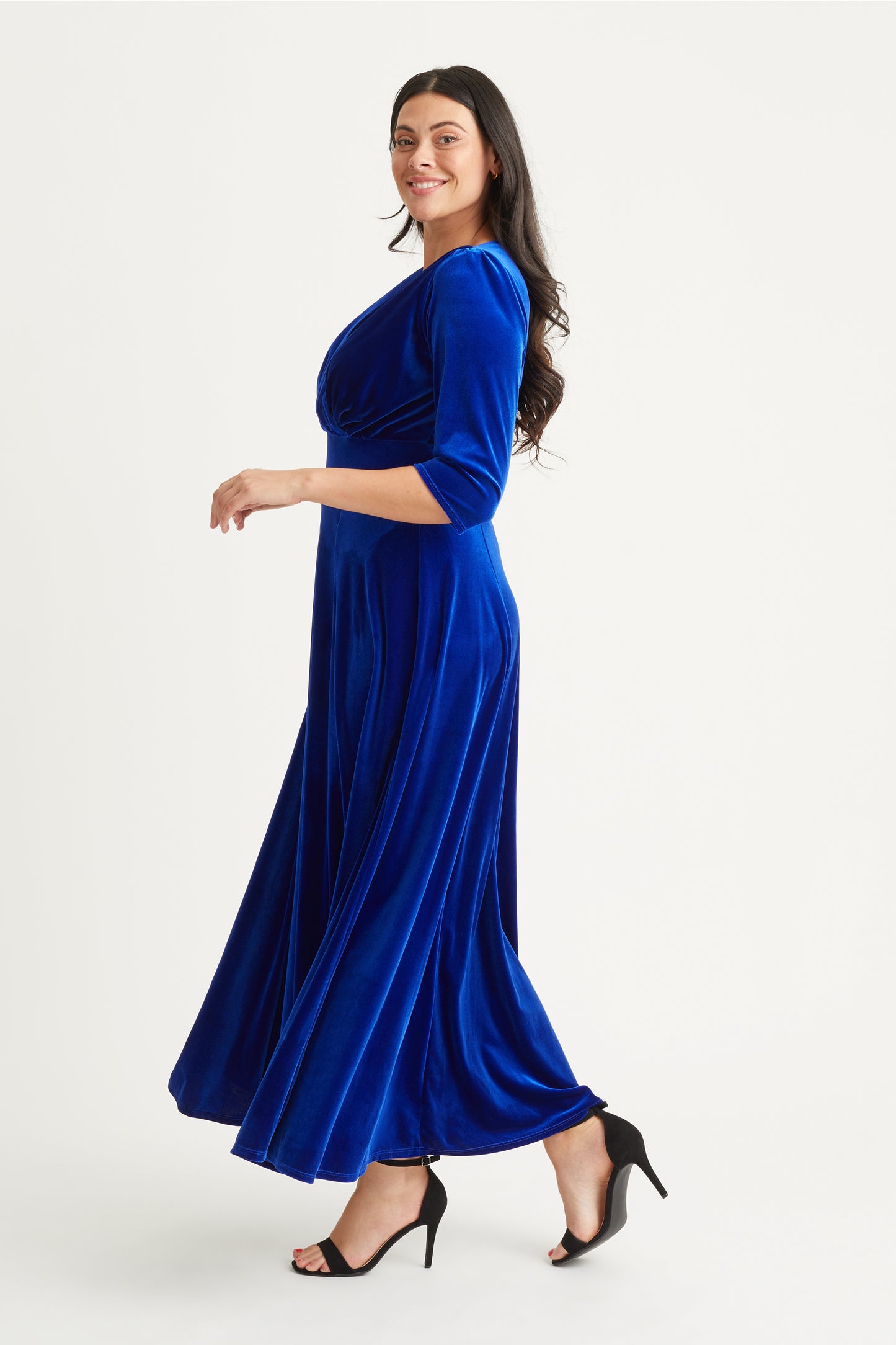 cobalt blue long dress Sleeveless Cap Shoulder Crepe Maxi Dress in Cobalt Blue – Two Cumberland