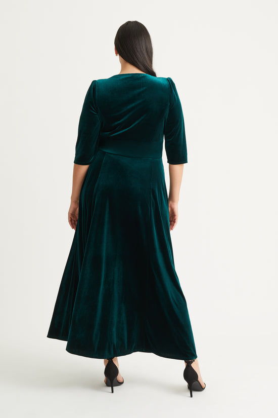 Verity Velvet Dark Green Maxi Gown