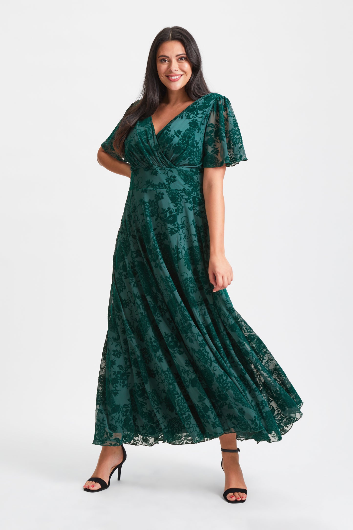 angel sleeve maxi dress Angel Sleeve Full Sweep Gauze Dress XS-M OMNIA