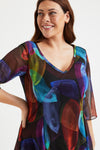 Black Multi V Neck Tunic