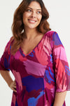 Magenta Splash V Neck Tunic
