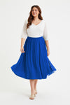 Royal Blue Pleated Skirt