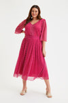Cerise Spot Pleated Skirt