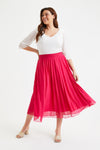Cerise Pleated Skirt