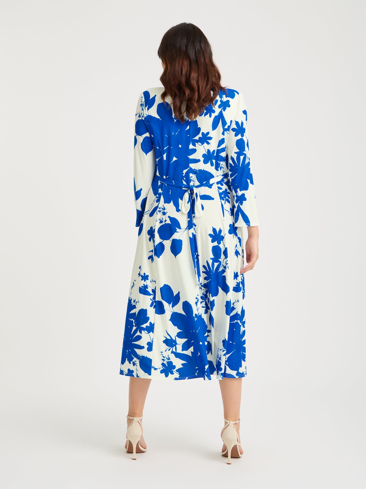 Katie Ivory Blue Wrap Midi Dress