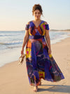 Jasmine Abstract Multi Cold Shoulder Maxi Dress