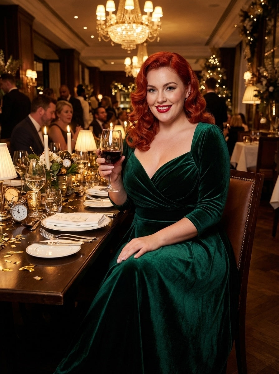 Elizabeth Dark Green Velvet Maxi Gown