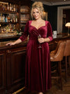 Elizabeth Wine Velvet Maxi Gown