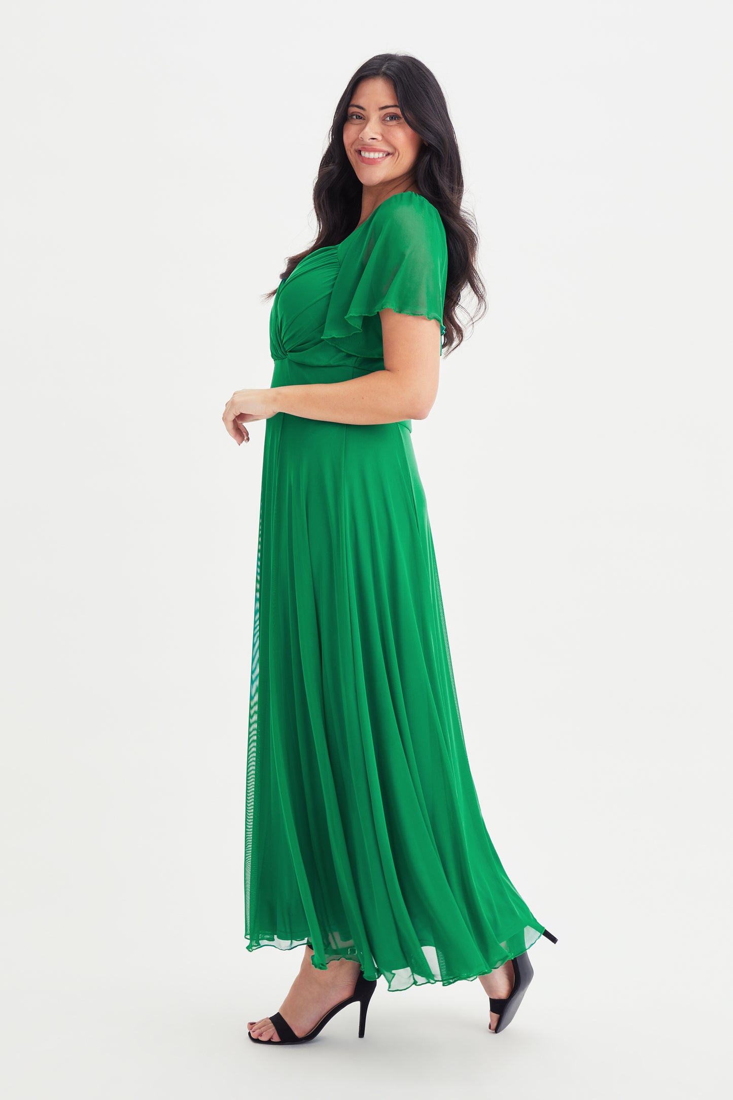 Kemi Emerald Green Bolero Wrap Bodice Maxi Gown