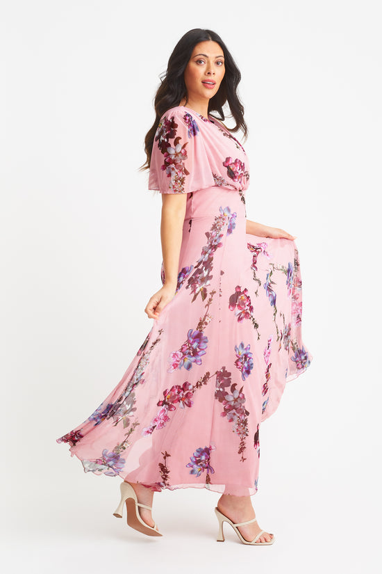 Load image into Gallery viewer, Isabelle Light Pink Float Sleeve Maxi Dress
