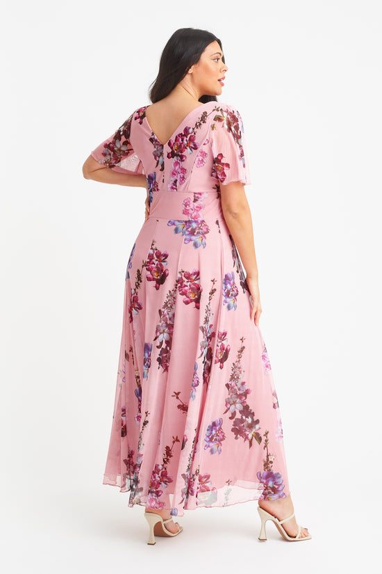 Load image into Gallery viewer, Isabelle Light Pink Float Sleeve Maxi Dress
