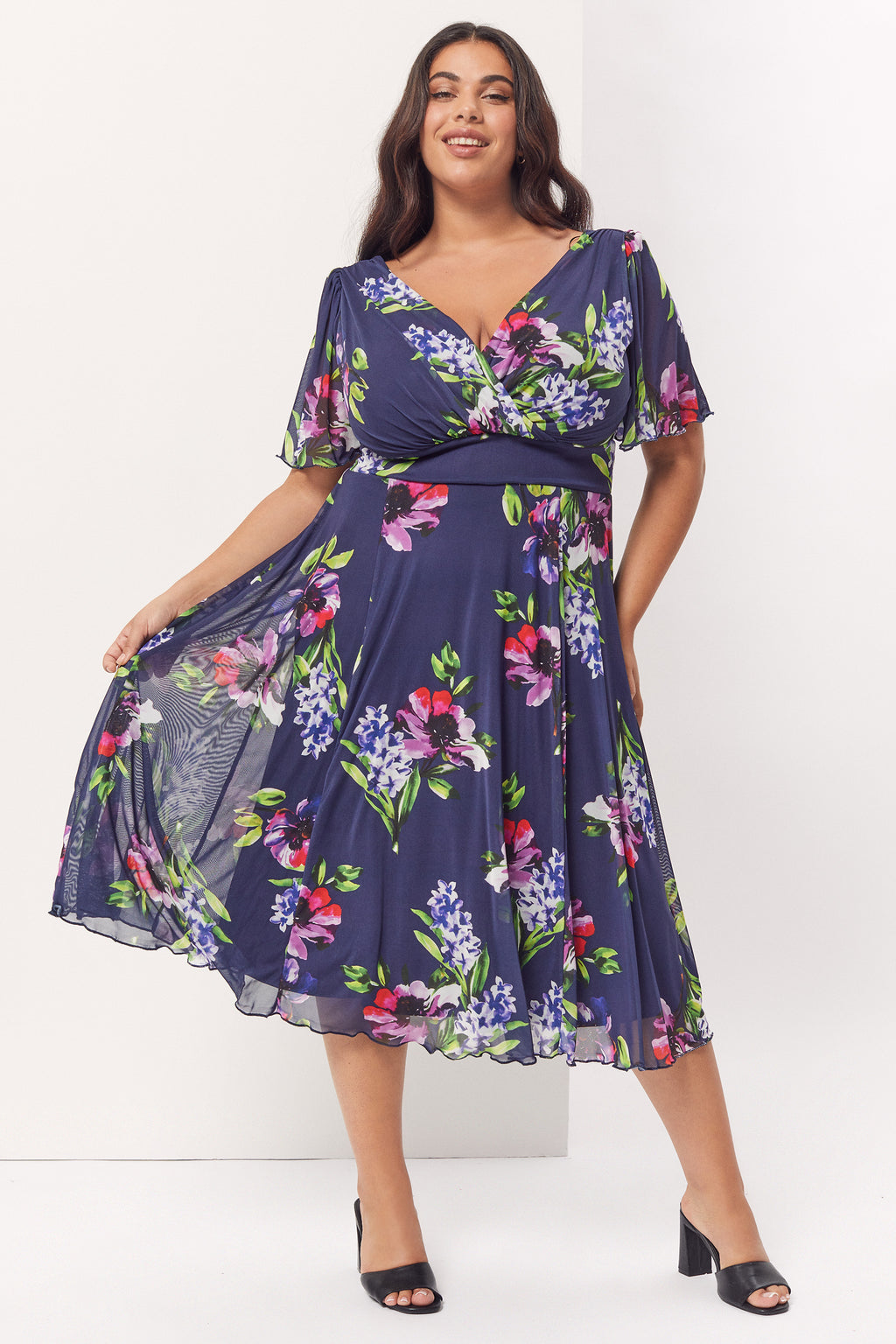 Sleeve Mesh Scarlett And Jo Floral Dress Victoria Angel Sleeve