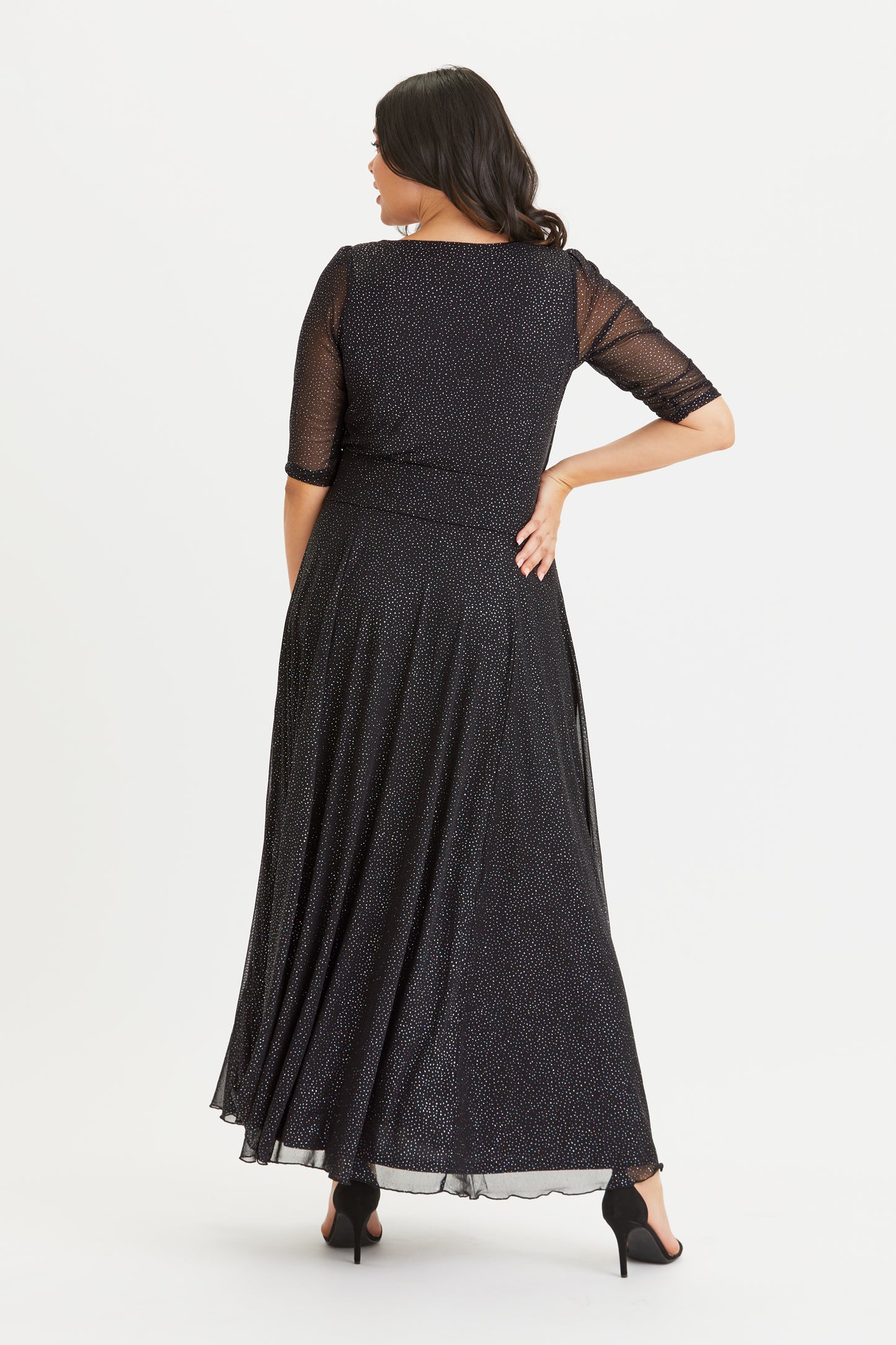 Elizabeth Multi Glitter Dot Mesh Maxi Gown Scarlett & Jo Elizabeth Multi Glitter Dot Mesh Maxi Gown Scarlett & Jo