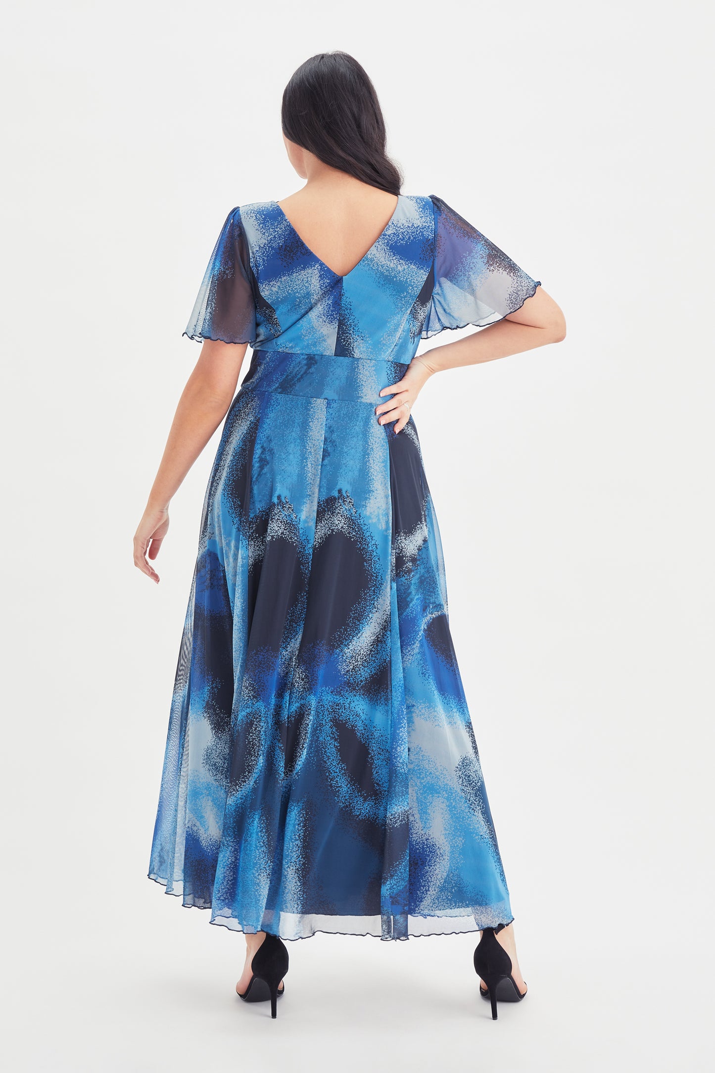 blu moon maxi dress Isabelle Blue Moon Float Sleeve Maxi Dress Scarlett & Jo