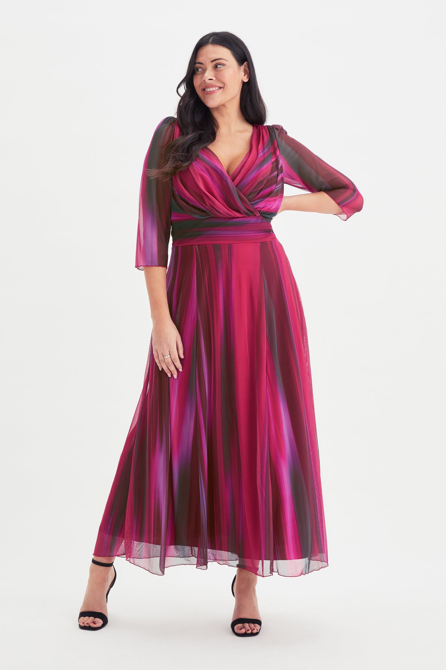 Load image into Gallery viewer, Verity Wine Ikat Print Maxi Gown

