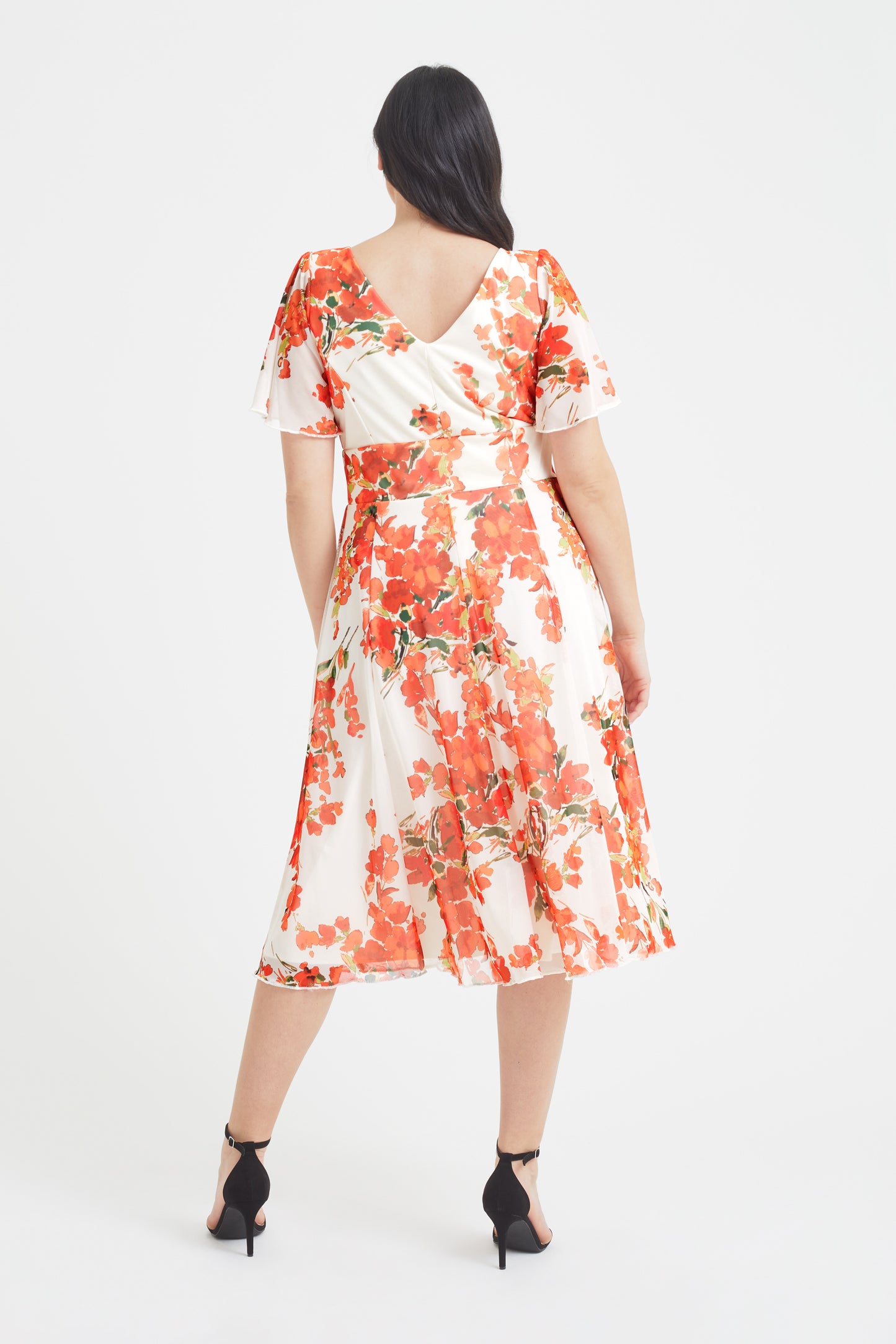 coral and cream dress Coral & Cream Sunset Lace Maxi Dress