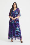 Verity Indigo Tie-Dye Print Maxi Gown