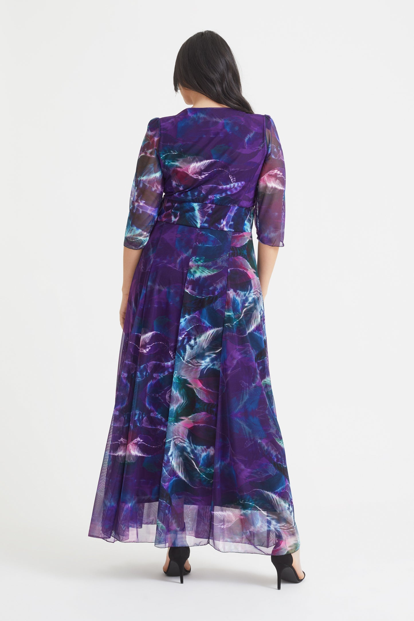 Verity Indigo Tie Dye Print Maxi Gown