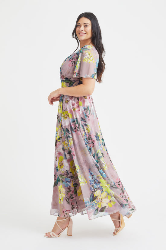 Load image into Gallery viewer, Isabelle Rose Multi Float Sleeve Maxi Dress
