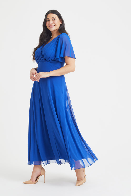 Isabelle Blue Float Sleeve Maxi Dress