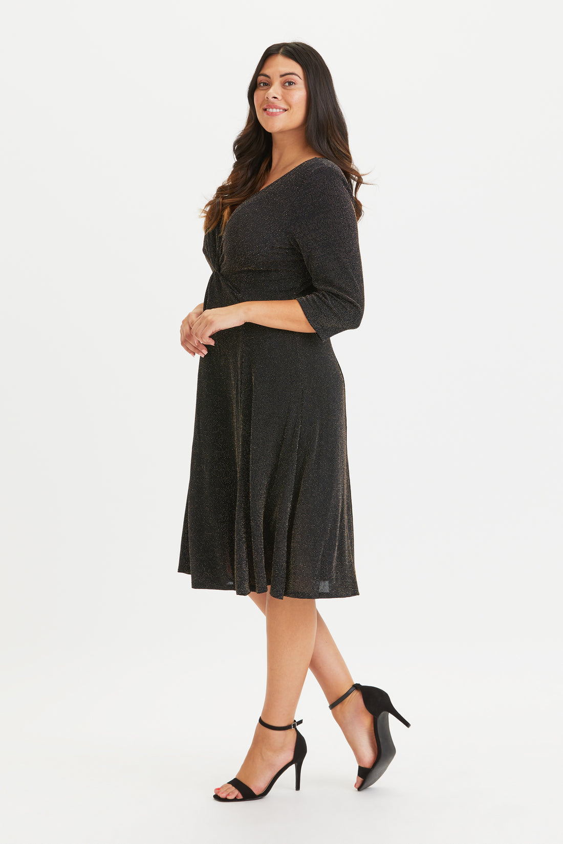Lizette Sparkling Dress Black Gold