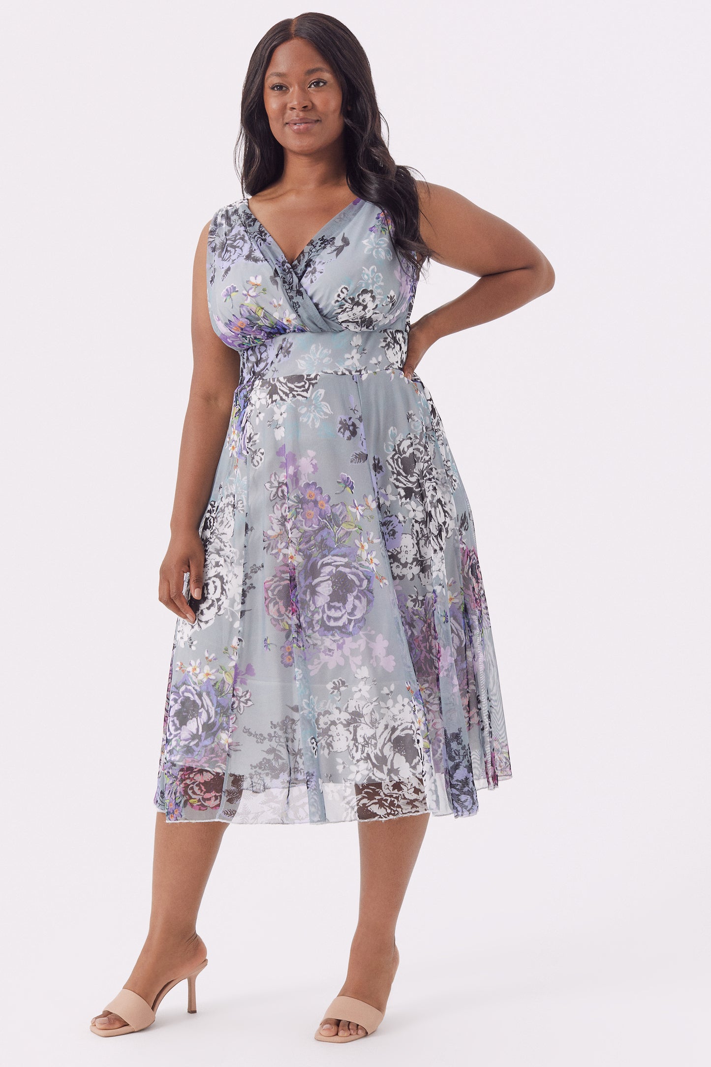 Load image into Gallery viewer, Marilyn Blue Multi Midi Dress
