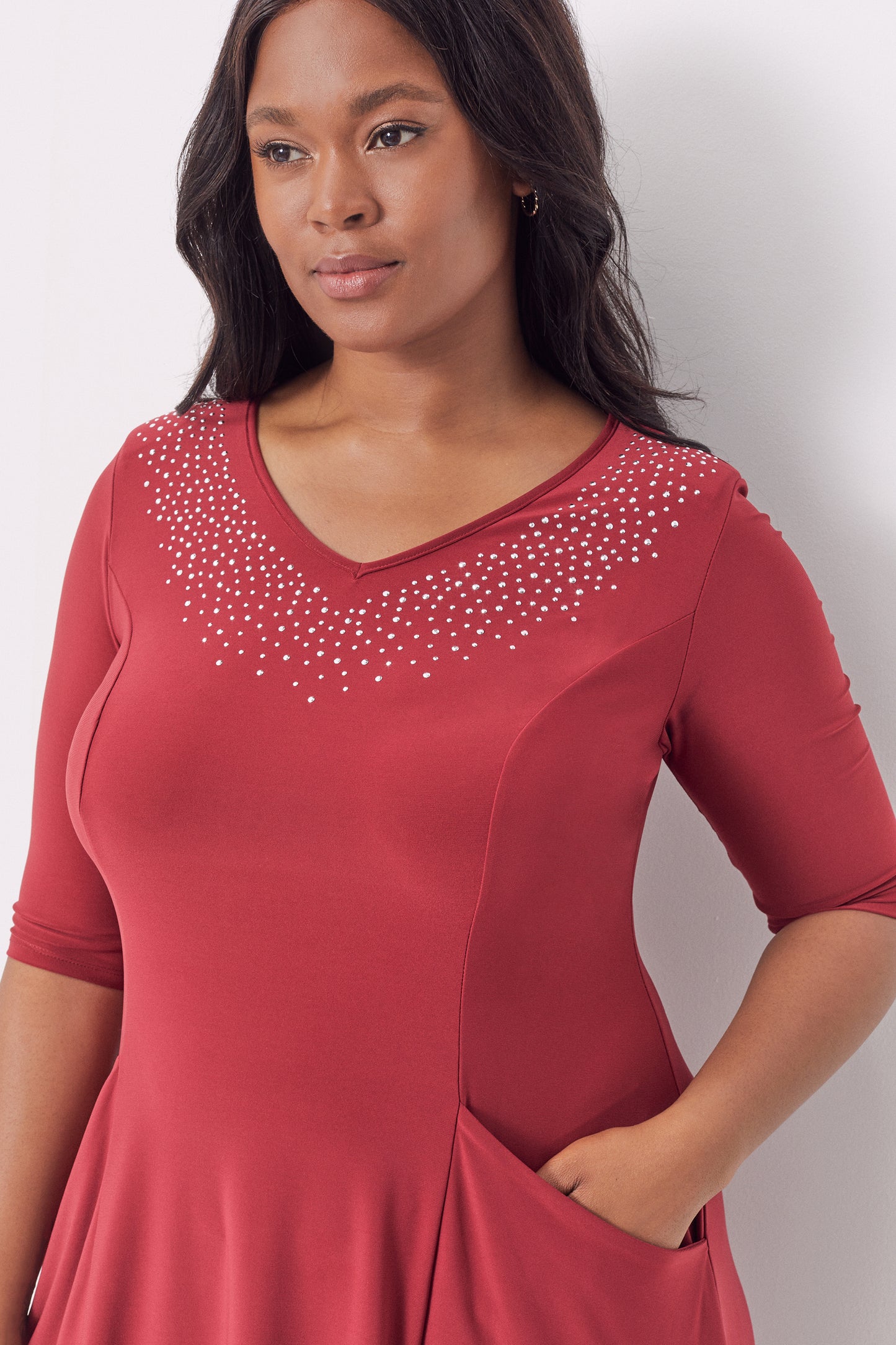 Daisy Burgundy Fit & Flare Dress Scarlett & Jo Daisy Burgundy Fit & Flare Dress Scarlett & Jo