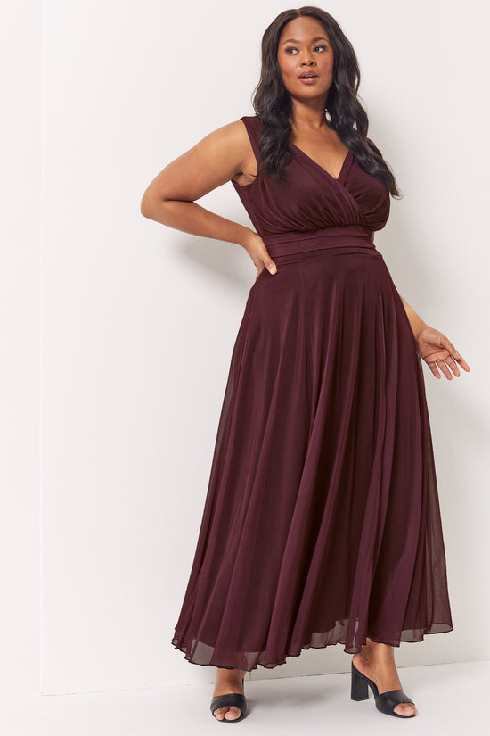 Load image into Gallery viewer, Nancy Marilyn Ruby Red Chiffon Maxi Dress
