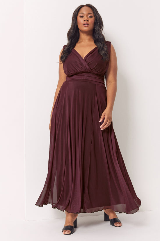 Load image into Gallery viewer, Nancy Marilyn Ruby Red Chiffon Maxi Dress
