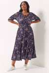 Amethyst '1940s' Tie and Wrap Dress