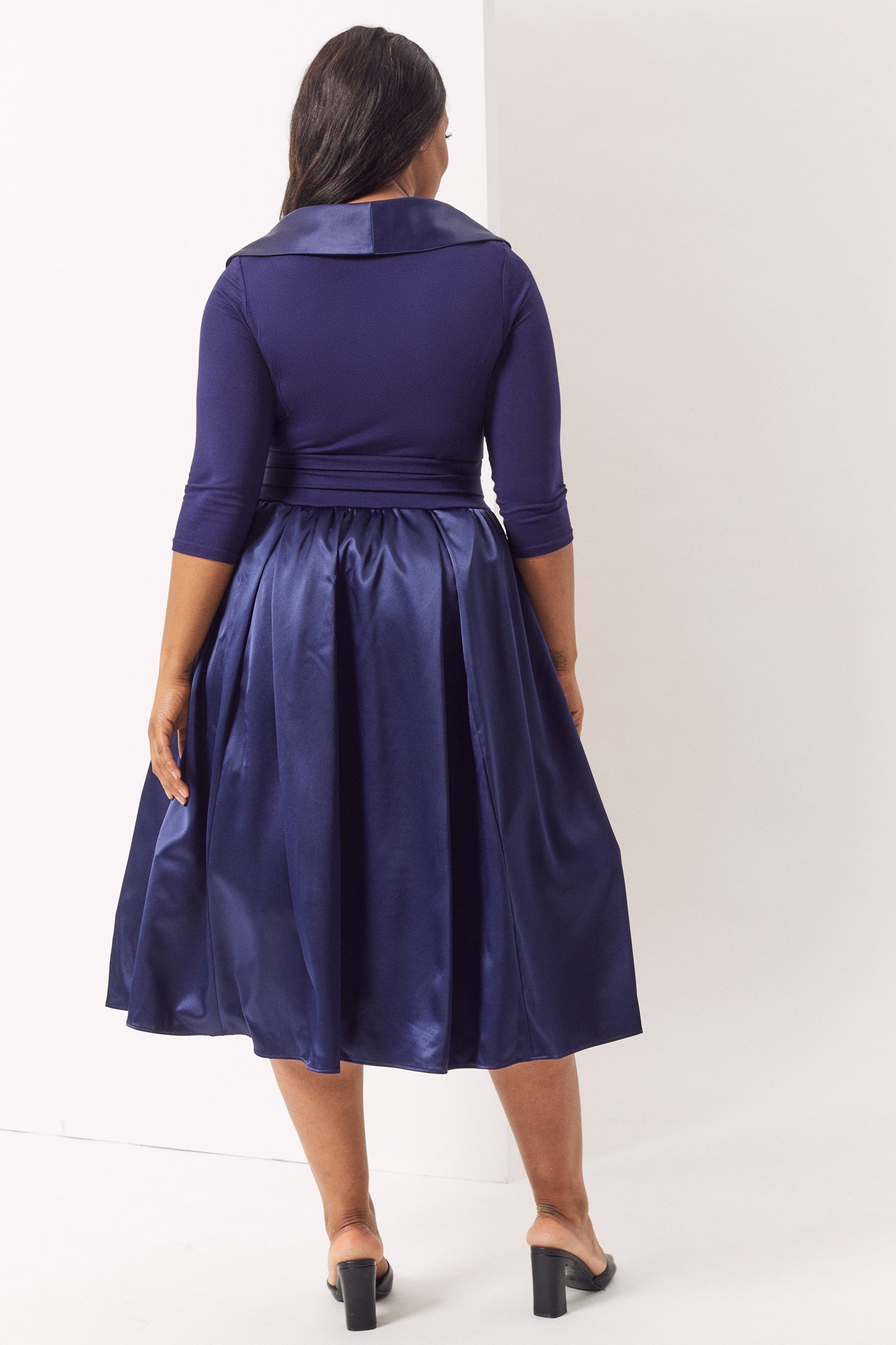The Olivia Navy Satin Tuxedo Prom Dress – Scarlett & Jo The Olivia Navy Satin Tuxedo Prom Dress – Scarlett & Jo
