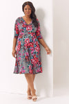 Grey Multi Cowl Neck '1940s' Dress