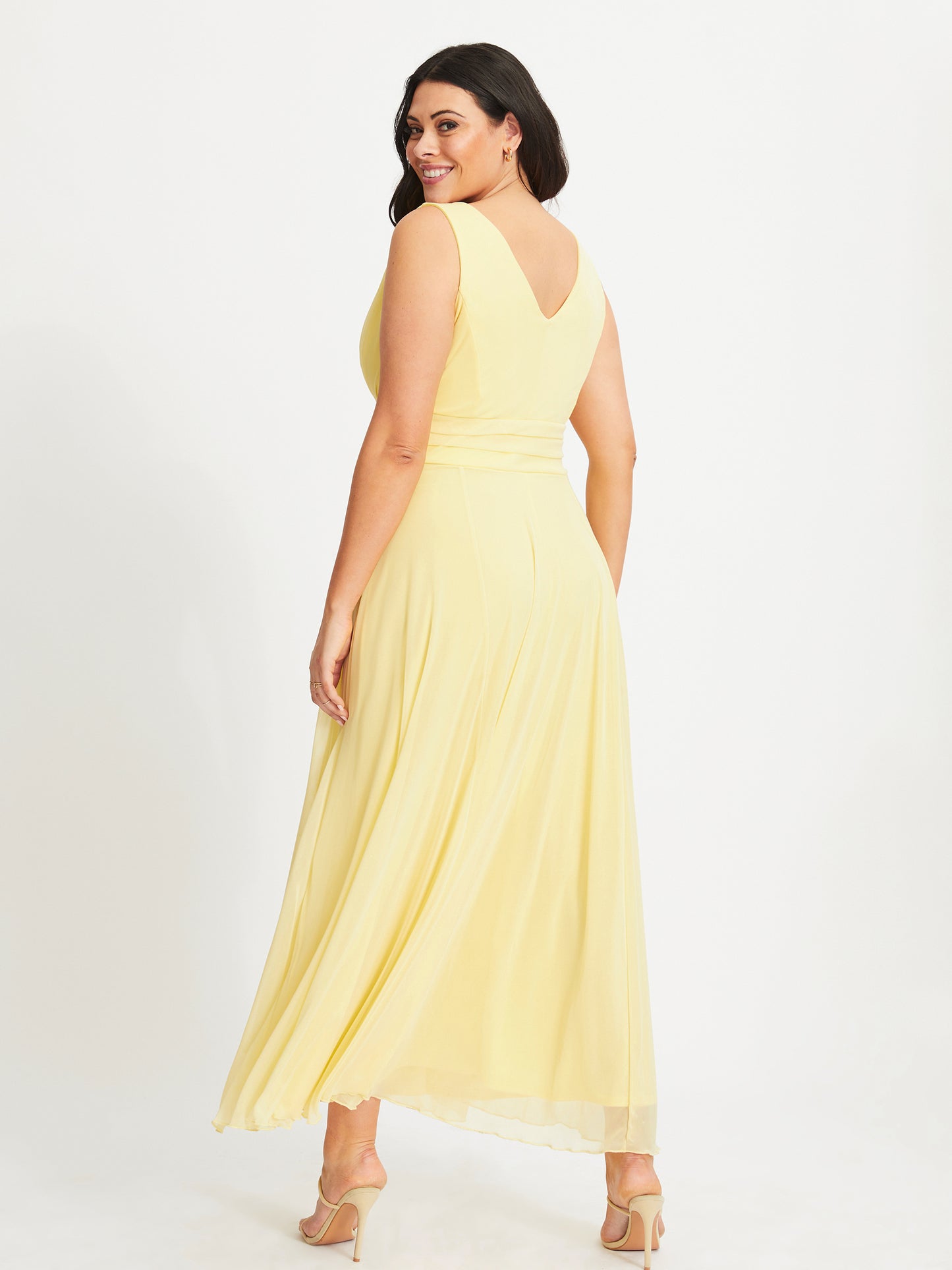 Load image into Gallery viewer, Nancy Marilyn Yellow Chiffon Maxi Dress

