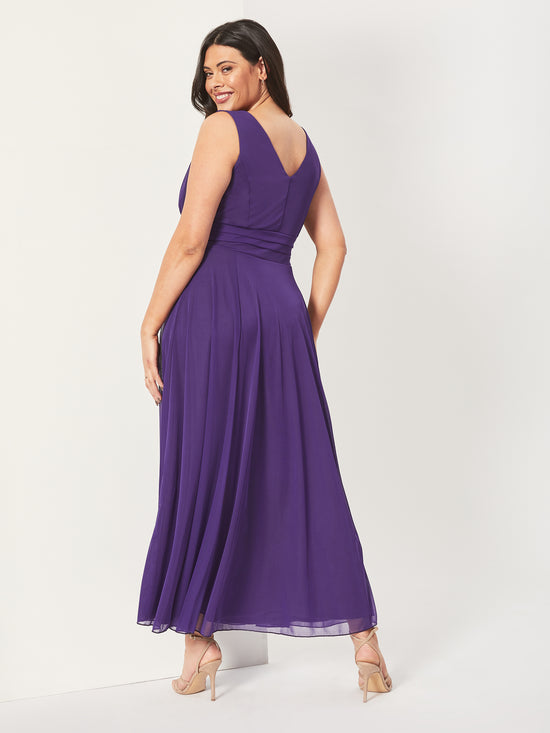 Nancy Marilyn Purple Chiffon Maxi Dress