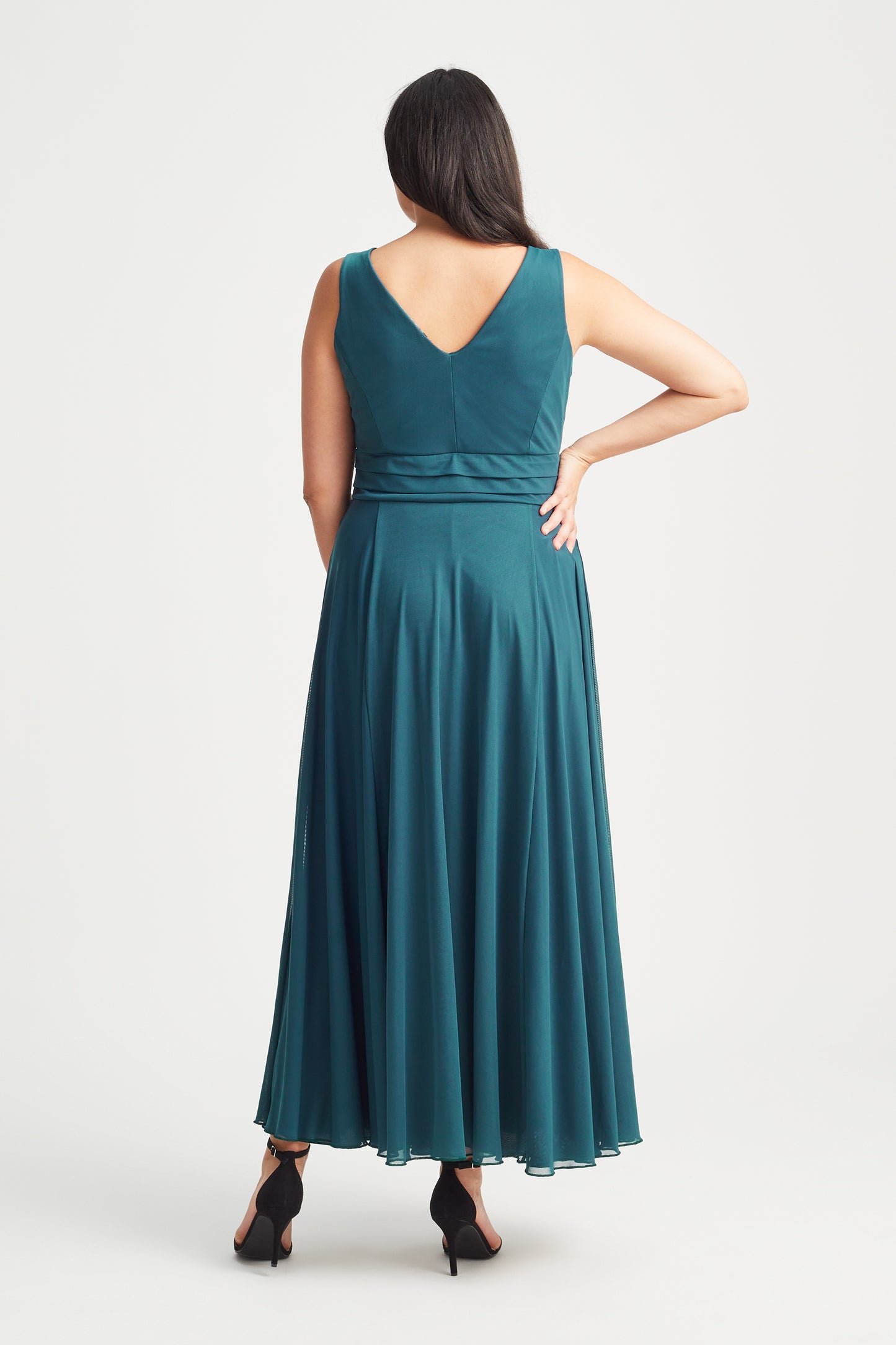 Load image into Gallery viewer, Nancy Marilyn Teal Blue Mesh Maxi Dress
