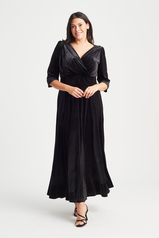 Verity Velvet Black Maxi Gown