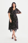 Julie Black Multi Hanky Hem Dress