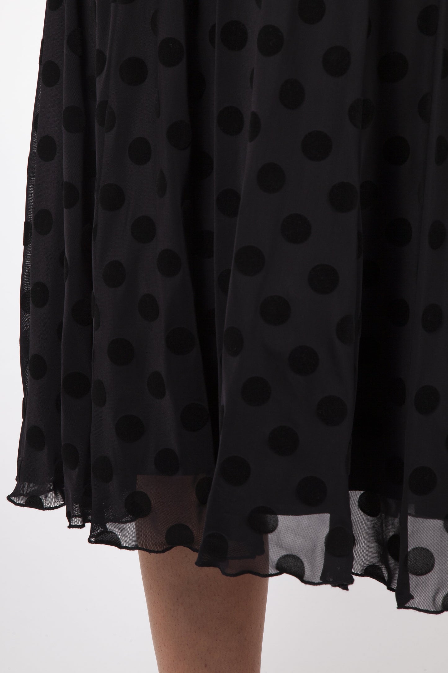 Scarlett & Jo Dresses BLACK / 10 Ava Black Velvet Marilyn Spot Midi Dress
