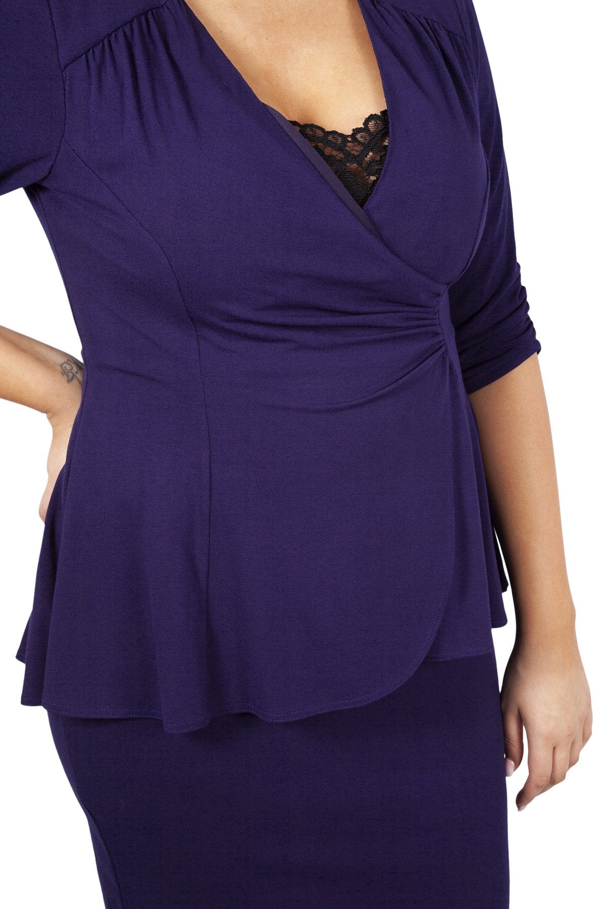 strapless open back dress Cowl Neck Sequin Lace Maxi Dress - Dusky Purple