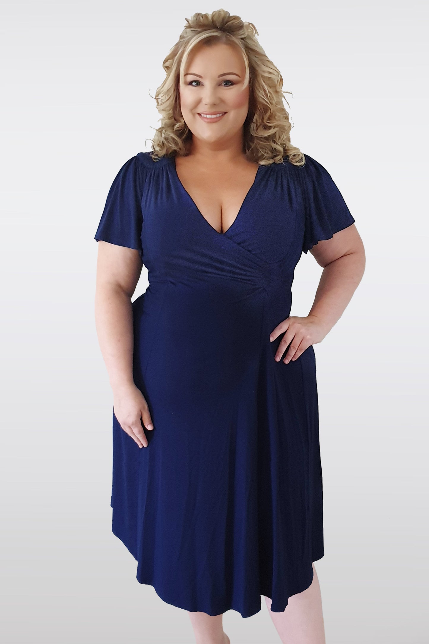 Load image into Gallery viewer, Scarlett &amp;amp; Jo Dresses Lana Blueberry Fit &amp;amp; Flare Dress
