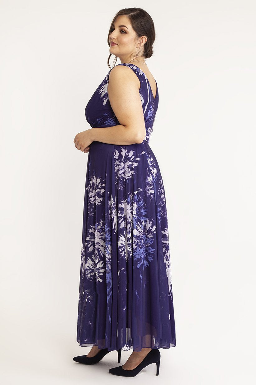 Scarlett & Jo Dresses Martha Purple Mesh Print Maxi Dress