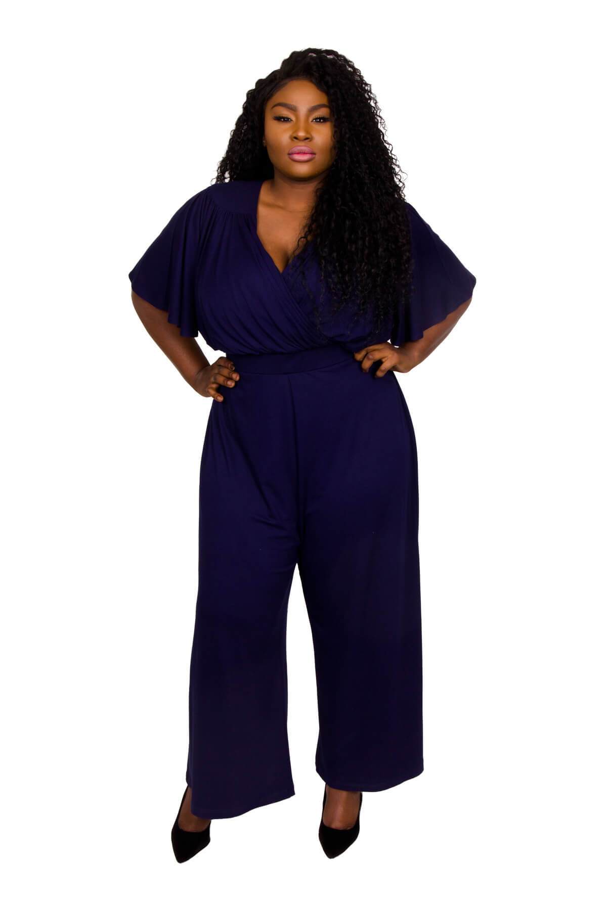 Load image into Gallery viewer, Scarlett &amp;amp; Jo Jumpsuits BLUEBERRY / 10 Wrap Lounge Jumpsuit
